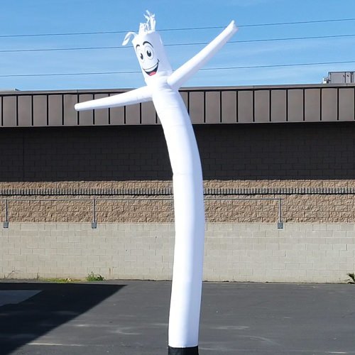 White 20Ft Tall Inflatable Tube Man Air Powered Dancing Guy For Outdoors (Puppet Attachment Only) | Feather Flag Nation