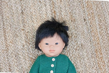 Miniland Baby Doll Asian Boy With Down Syndrome 15'' Polybagged, Multicolor