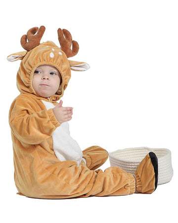 Hsctek Baby Deer Costume, Toddler Reindeer Costume For Baby Boys Girls, Baby Halloween Costume Fawn Onesie For Infant Newborn 18-24Months