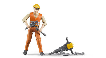 Bruder 60020 Construction Worker with Jackhammer and Tools