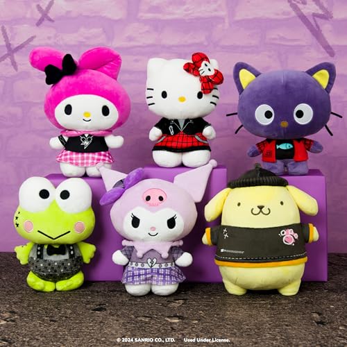 Hello Kitty Chococat 8-inch Punks Plush - Official Sanrio Product, Polyester, Model HKT0487, Ages 6+