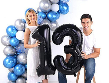 13 Balloon Number, Black Number 13Th 31Th Birthday Balloons 40 Inch, 13 Or 31 Years Old Black Birthday Decorations For Boys Girl