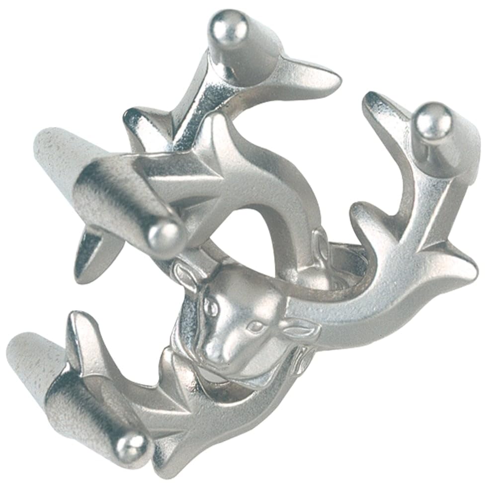 Bepuzzled | Elk Hanayama Metal Brainteaser Puzzle Mensa Rated Level 6, For Ages 12 And Up