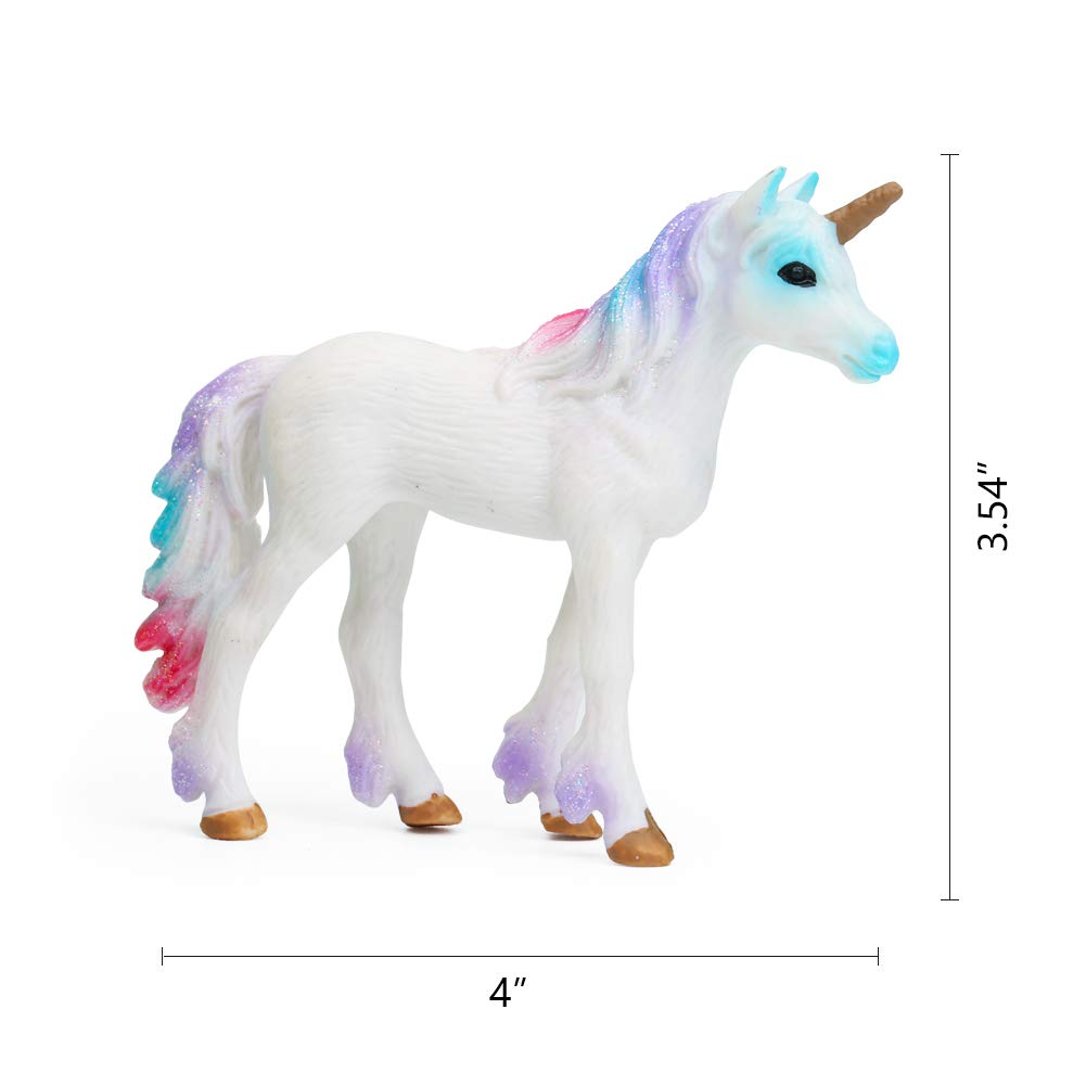 Uandme 8Pcs Unicorn Toy Figurine Set Unicorn Cake Toppers For Party, Birthday, Imaginative Toy Gift For Kids