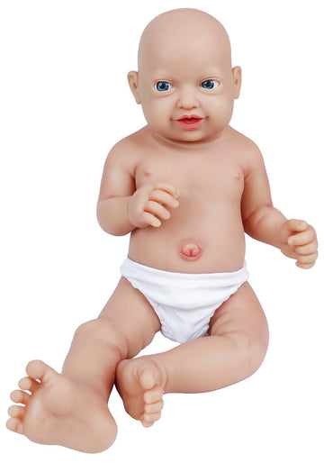 Vollence 16'' Silicone Lifelike Baby Dolls Boy Reborn Silicone Baby Real Platinum Newborn Silicone Baby Dolls Anti-Stress Toys M