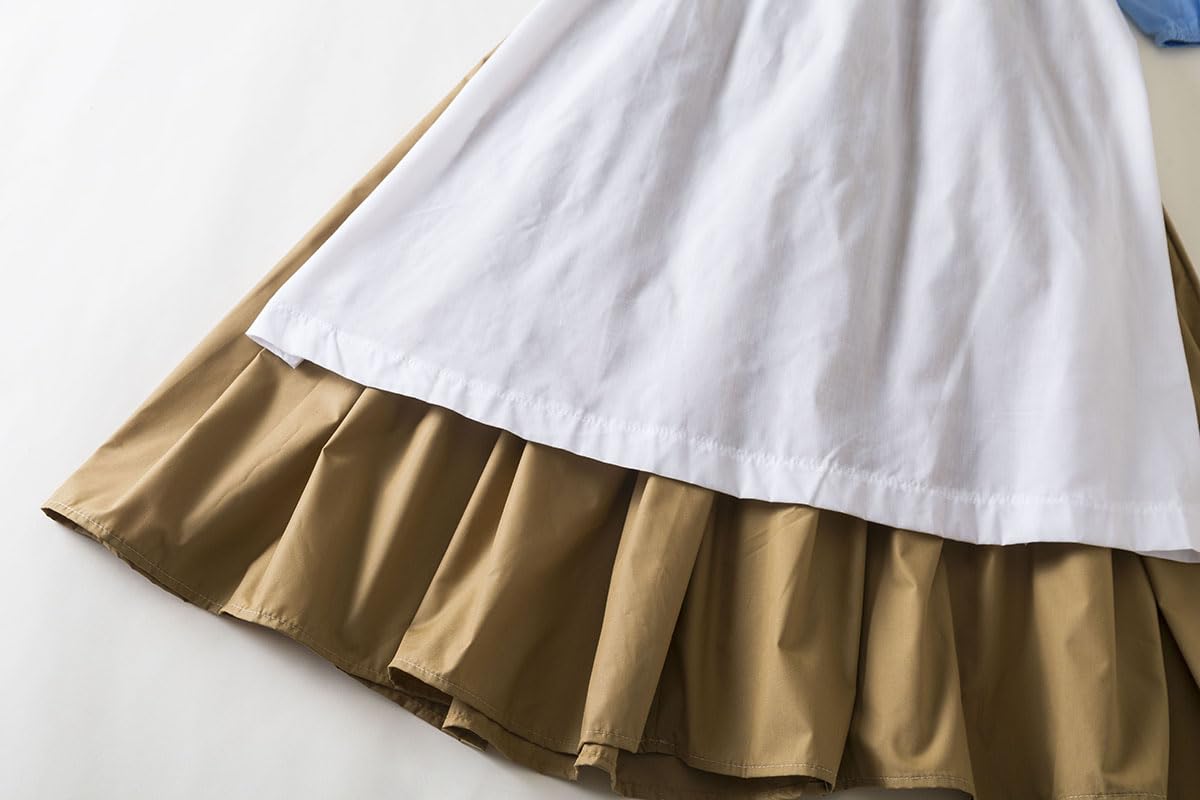 Ruikajia Cinderella Rag Dress - Brown Peasant Dress with White Apron for Girls, 3 Years