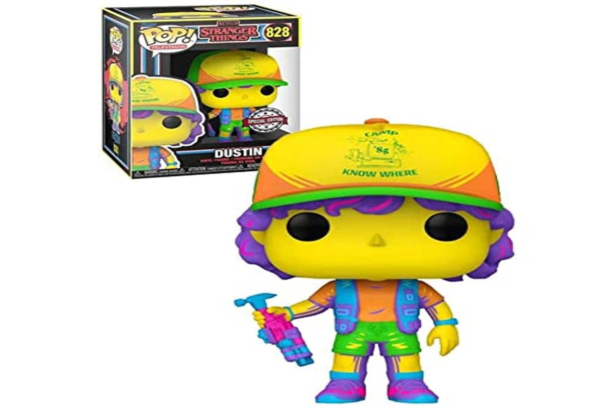 Funko Stranger Things Dustin Beef Tee Black Light Gitd Glow In The Dark Special Edition Pop Television #828 Vinyl Figure