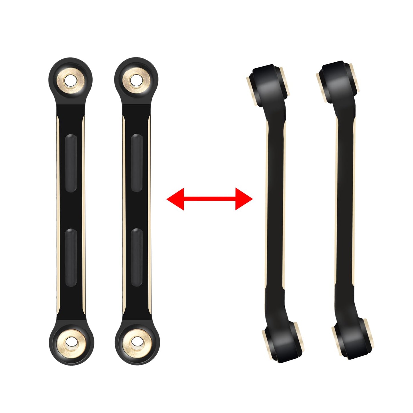 8PCS Black Coating Brass Links Rod Linkage Set for Axial AX24 XC-1 1/24 RC Crawler Car Upgrade Parts