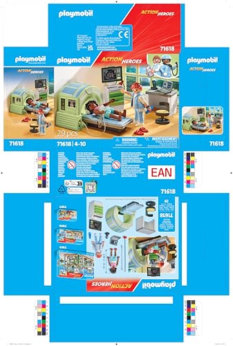 Playmobil MRI with Child - Multicoloured Plastic Playset, Model 71618, Size 18.7cm x 14.2cm x 7.2cm