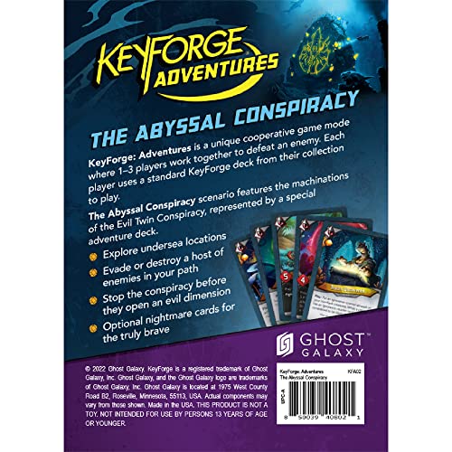 Keyforge Adventures The Abyssal Conspiracy Card Game | Strategy With Solo & Cooperative Mode For Adults Teens Ages 14+ 1-3 Playe