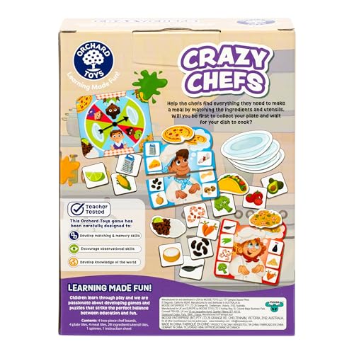 ORCHARD TOYS Crazy Chefs Game - New Art, Help The Crazy Chefs Gather Their Ingredients & Utensils to Prepare a Delicious Meal, T