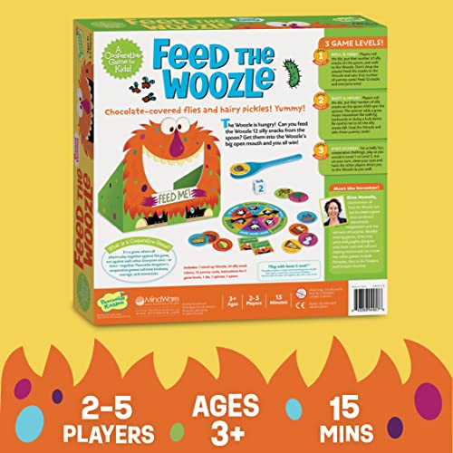 Peaceable Kingdom Feed The Woozle Cooperative Game - 2 to 5 Kids Ages 3+ - Cardboard - Colorful Physical Challenges