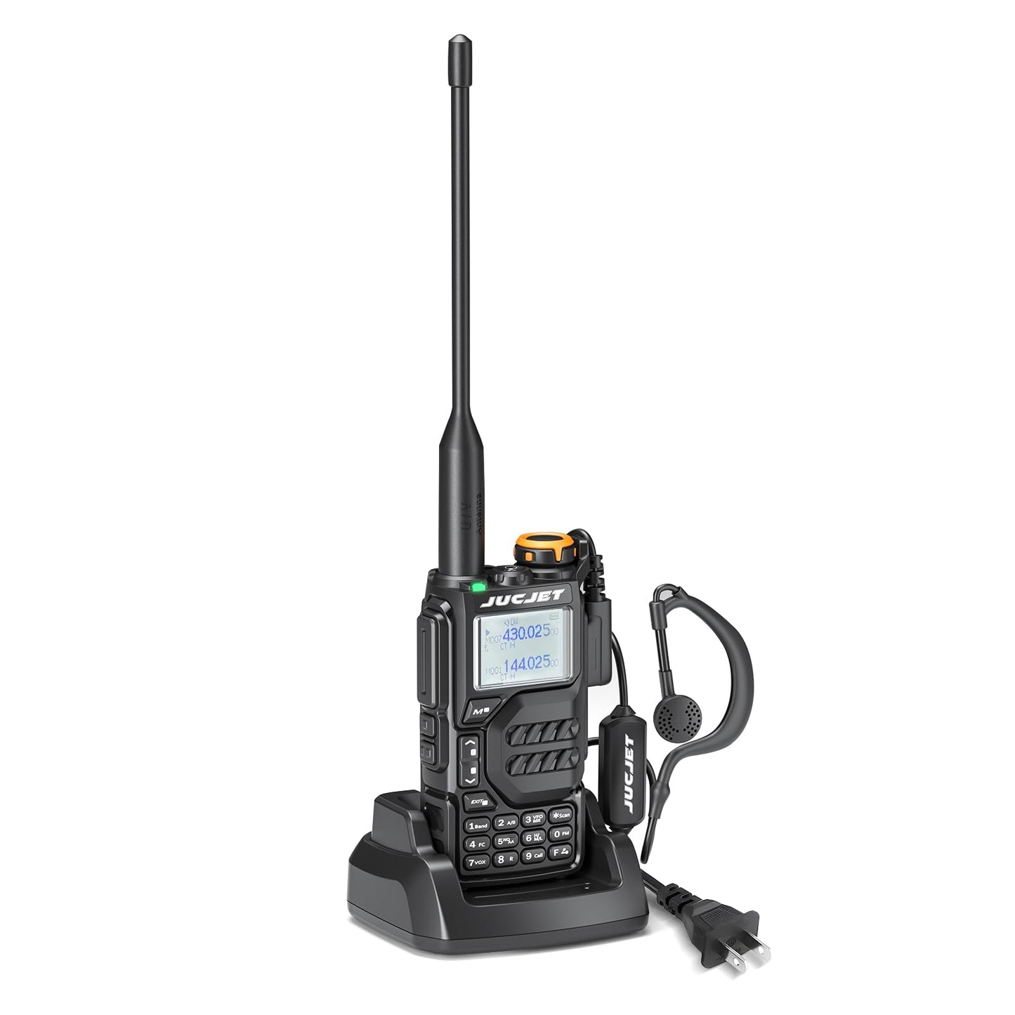 JUCJET UV-K5 Rechargeable Long Range Two-Way Radios with 200 Channels, Walkie Talkies for Adults with LED Flashlight VOX Scan LC