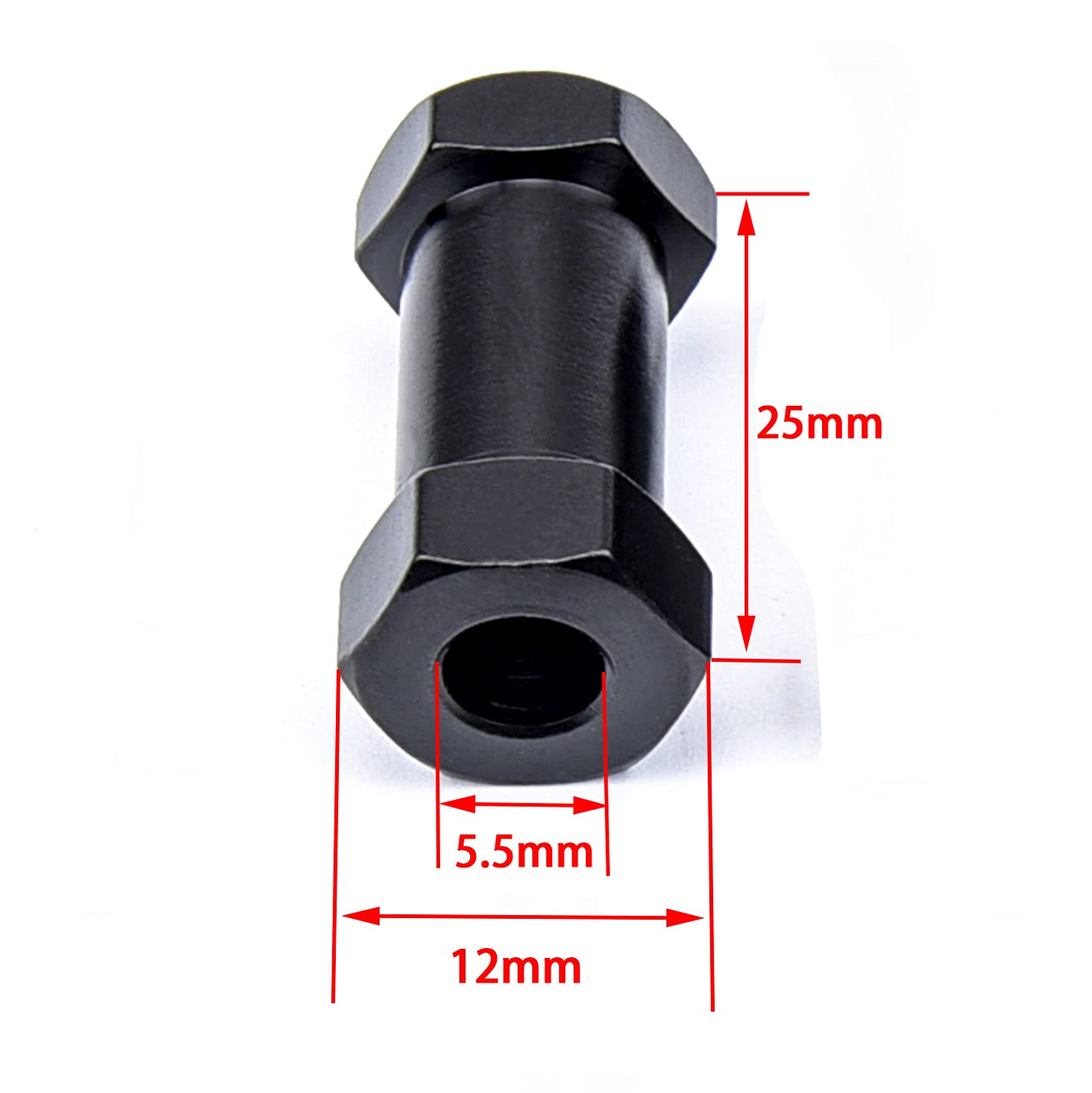 Readytosky 12mm Wheel Hub Hex Spacer 25mm Offset Extension Drive Adapter for 1/10 Traxxas Rustler Axial SCX10 ii Wraith Gen7 Gen