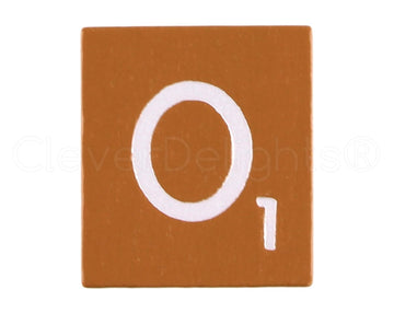 Cleverdelights 100 Wood Letter Tiles - Burnt Orange Color - Complete Set - Game Replacement Pieces