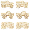 Cliths Pack Of 15 Pcs Unfinished Wood Monster Truck Cutouts, Diy Wooden Truck Ornaments For Painting, Party Favors, Gift Tags, W