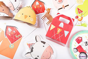 Amscan Barnyard Birthday Bash Table Decorations Set - 11 Sturdy Multicolor Pieces for Kid's Celebrations - Charming & Vibrant Design