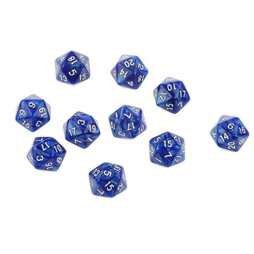 Yiotfandoll 10PCS Polyhedral Dice D20 Dice 20mm Acrylic 20 Sided Dice Game Dice for RPG MTG DND Dice Table Games (Blue)