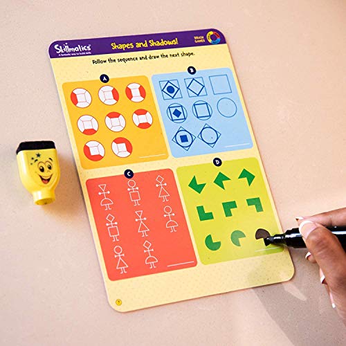 Skillmatics Educational Game - Brain Games, Reusable Activity Mats With Dry-Erase Marker, Gifts, Travel Toy For Kids Ages 6, 7, 8, 9 And Up