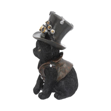 Nemesis Now Cogsmith'S Steampunk Cat Adorable Black Cat With Leather Top Hat And Waistcoat, Hand-Painted Resin Figurine, Perfect For Steampunk Collectors, 18.5Cm