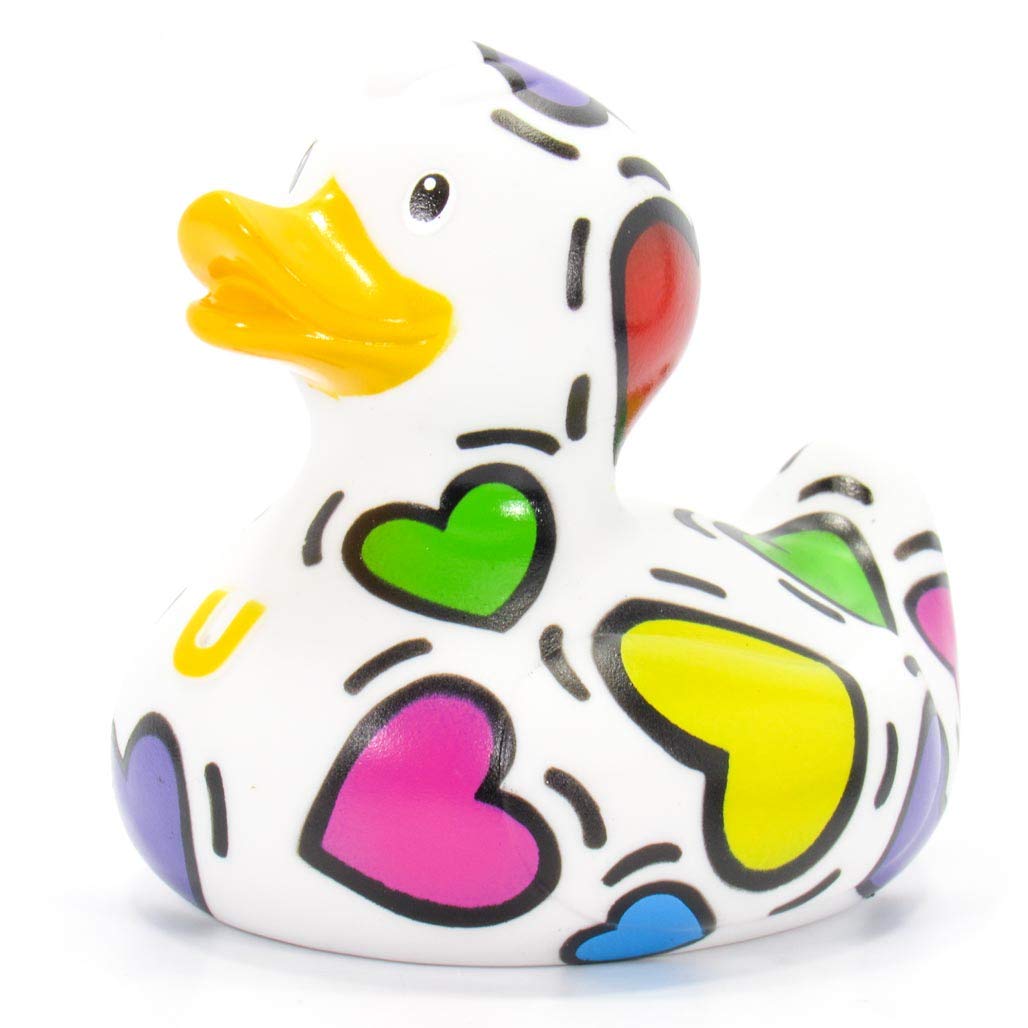 Pop Heart (Love/Valentines) Rubber Duck By Bud Ducks | Elegant Gift Packaging - 'Living In A Bubble Of Love!' | Child Safe | Collectable