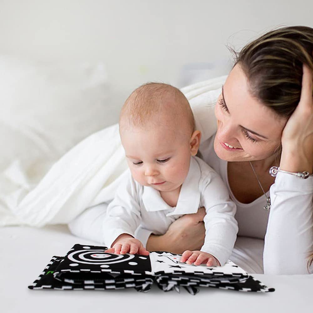 Teytoy Baby Toys 0-6 Months, Black And White High Contrast Sensory Newborn Toys, Baby Soft Book For Early Education, Infant Tummy Time Toys, Baby Newborn Essentials Must Haves