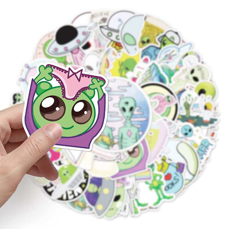 Alien Stickers, Cool Ufo Stickers For Teens,Vinyl Waterproof Stickers, Laptop Skateboard Computer Stickers For Kids, Teens, Adul