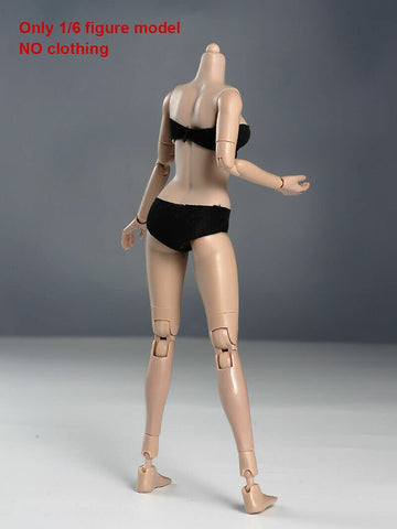 Roofworld 1/6 Scale Miniature Figure Body, 12Inch Pale Skin Super Flexible Joint Body Half-Pack Silicone Huge Bust Action Figure