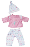 Jc Toys | Berenguer Boutique | La Baby Doll Outfit | 3 Piece Pink And White Onesie|Washable| Ages 2+ | Fits Dolls 9'- 12'