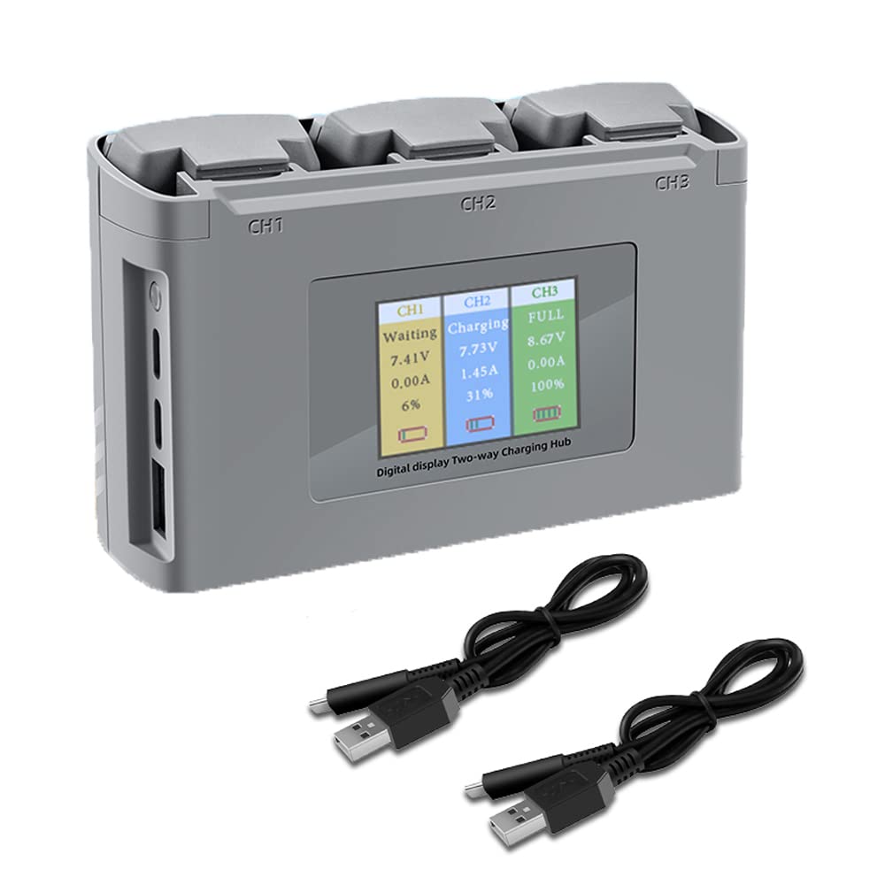 AIROKA Mini 4K/ Mini SE/Mini2 Two-Way Battery Charging Hub Drone Battery Charger Charge Three Batteries in Sequence,Compatible w