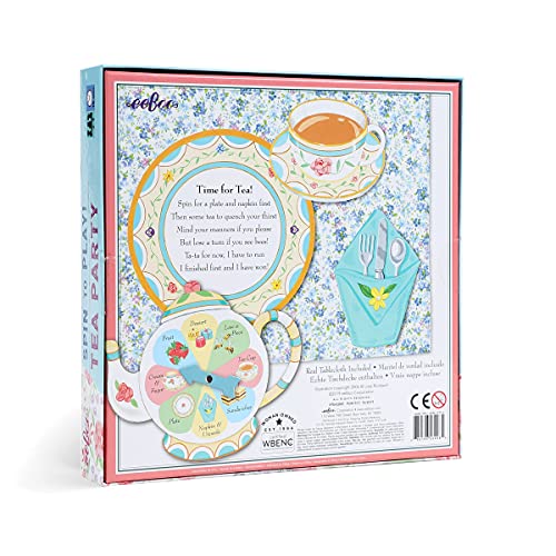 Eeboo: Tea Party Spinner Game, Develops Patience And Social Skills For Children, 2 To 4 Players, 15 To 30 Minute Play Time, For Ages 3 And Up