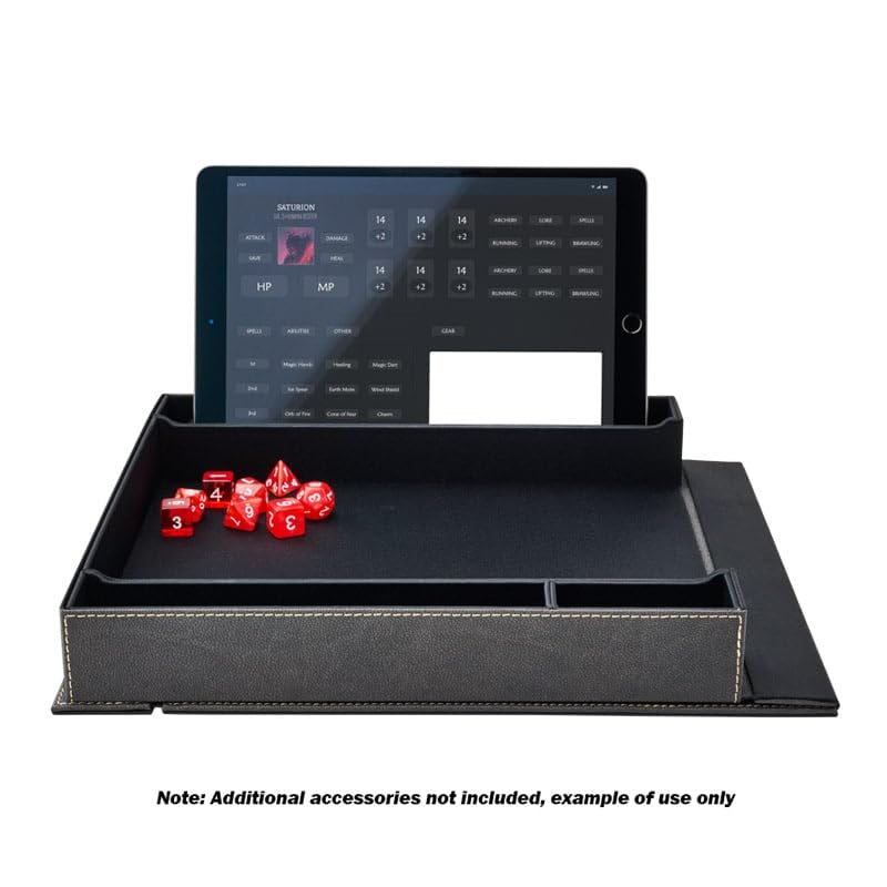 Arcane Tinmen Dragon Shield Rpg – Player Companion: Iron Grey - Durable And Sturdy – Dice Tray & Player Storage Box – Tabletop Rpg Ttrpg – Dungeons And Dragons Dnd D&D (At-50011)