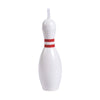 Fun Express 12 Pieces Bowling Pin Cups with Lids & Straws, Each Holds 18 oz, BPA Free Plastic, Party Supplies, Red & White