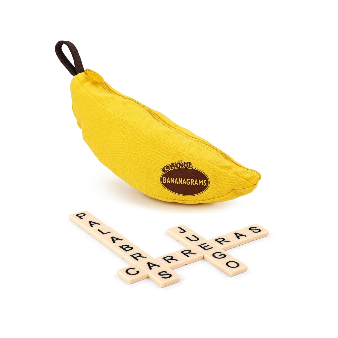 Bananagrams Spanish - Multi-Award-Winning Small Word Game in Yellow & Green for Fun Language Learning