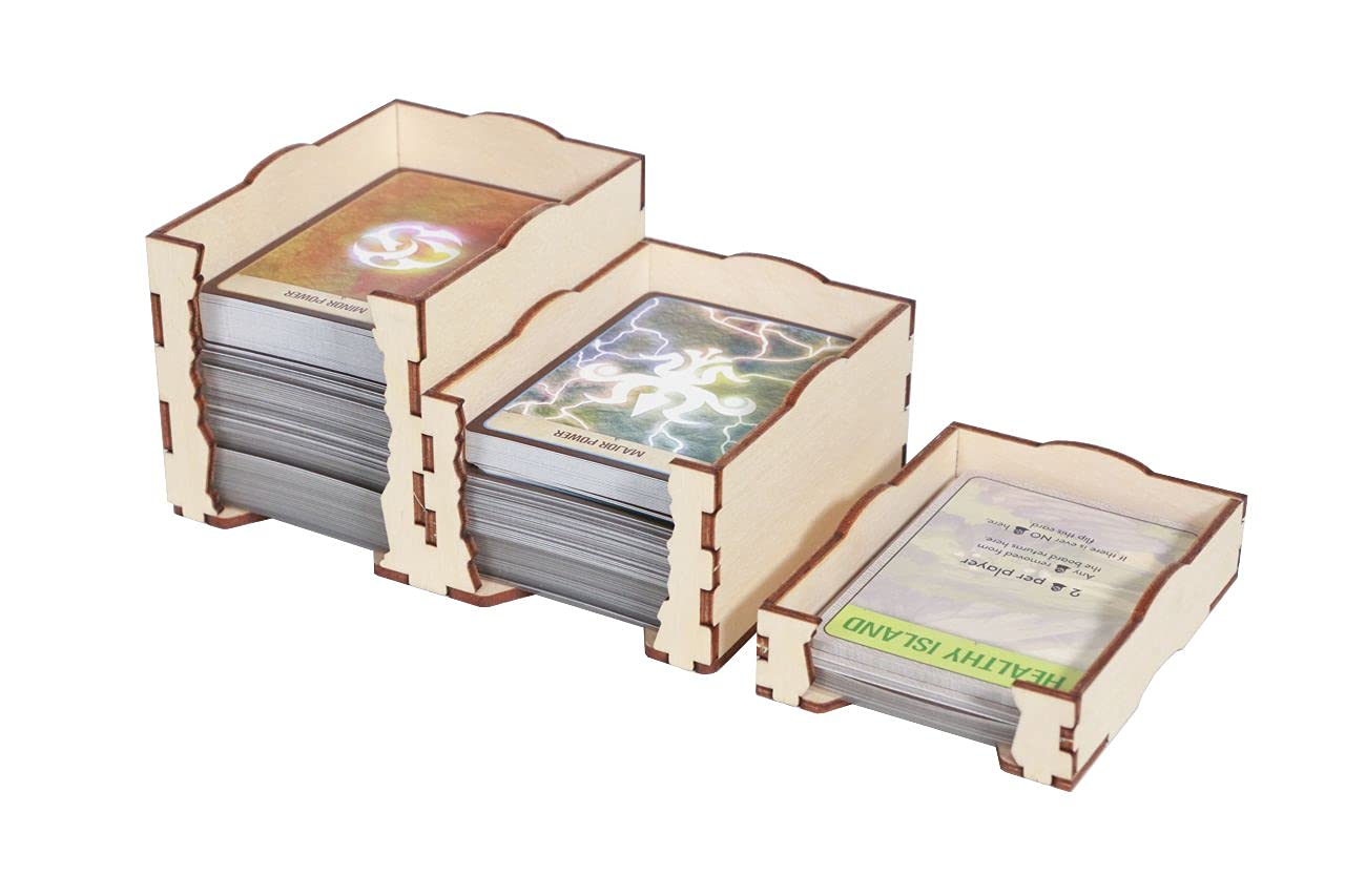 The Broken Token Game Organizer Compatible With Spirit Island - Wooden Game Organizing Box With Multiple Trays