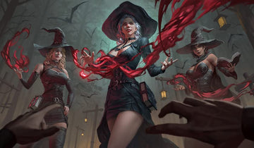 Fantasy North - The Witching Hour - Tcg Trading Card Game Playmat And Mouse Pad - 24 X 14 Inches - Perfect For Magic Mtg Command