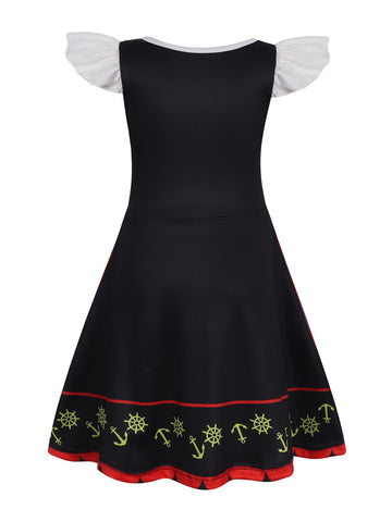 Sukyfecde Pirate Costume Dress Up For Girls Kids Buccaneer Cosplay Outfits Birthday Party Dress Halloween Princess Dresses 4T Bl