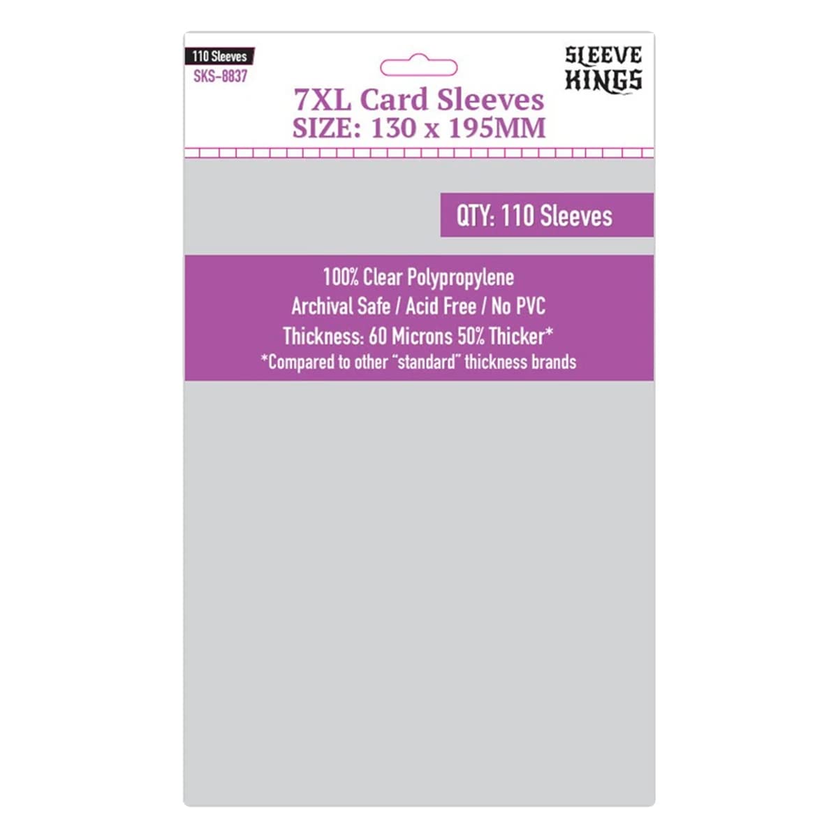 Premium Card Sleeves - ''7Xl'' Sleeves (130Mm X 195Mm) - 110 Sleeves Per Pack