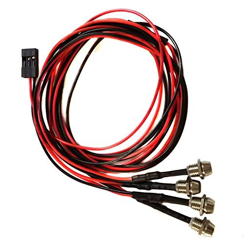 ShareGoo 4Leds LED Light Headlights Taillight Kit Accessories Compatible with Traxxas HSP Tamiya Redcat RC4WD Axial SCX10 RC Car