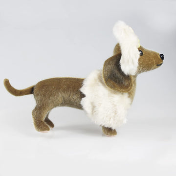 CU-MATE 13-Inch Dachshund Stuffed Animal - Realistic Plush Toy Dog with Bow Tie