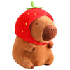Lvqing Cute Capybar Stuffed Animals With Wearable Toast Headsetwear Capybar, Gifts For Kids (9 In Strawberry Capybar)