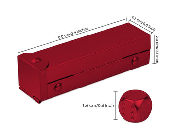 DS.DISTINCTIVE STYLE Aluminum Alloy Dice 5 Pieces 16mm Portable Metal Dices with Case 6 Sided Dice for Party Game (Red Rectangle