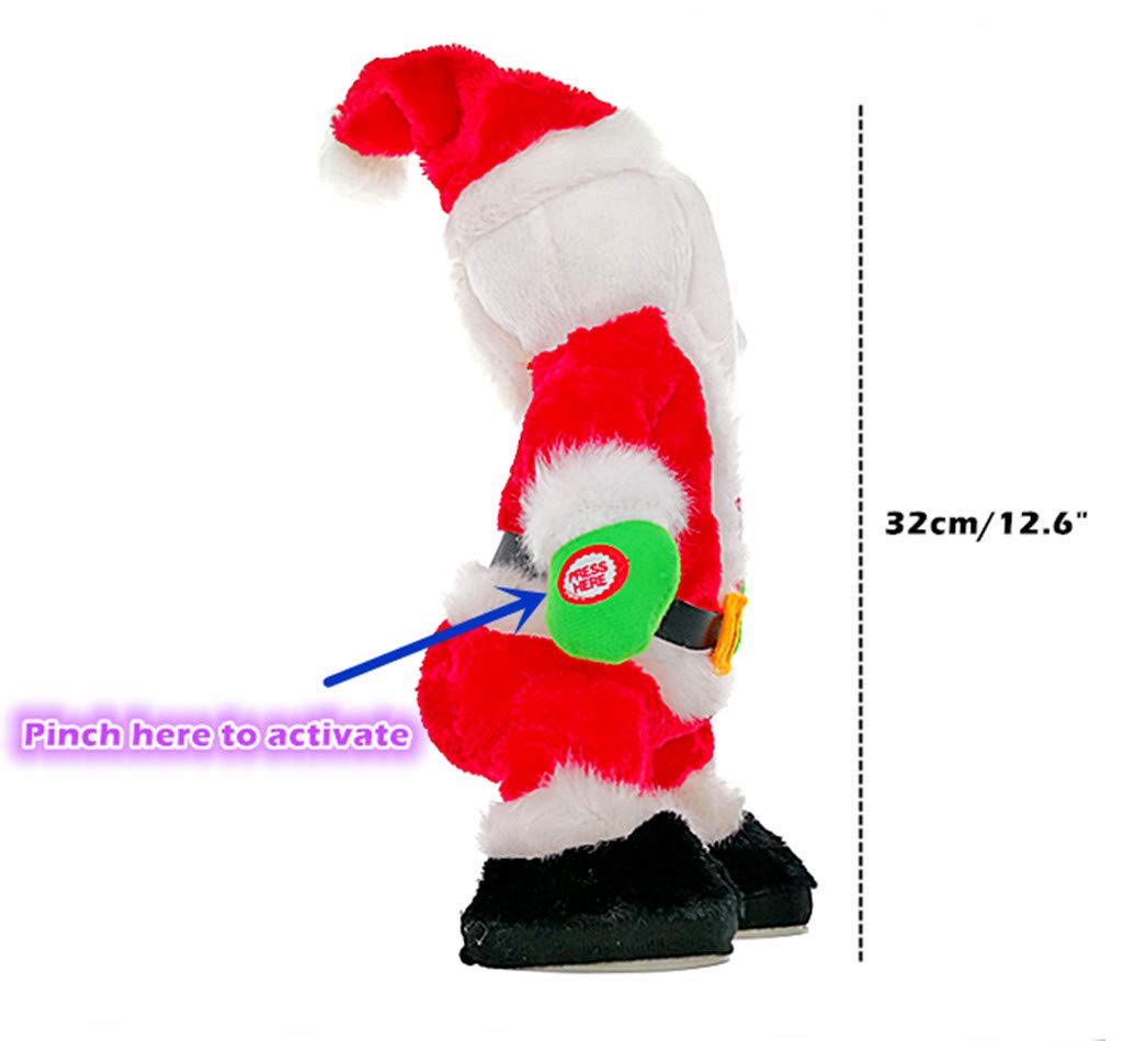 Alimitopia Twerking Santa Electric Toy,Christmas Musical Doll Dancing And Singing Xmas Plush Wiggle Hip Santa Claus Electric Toy Funny Gift(English Song)