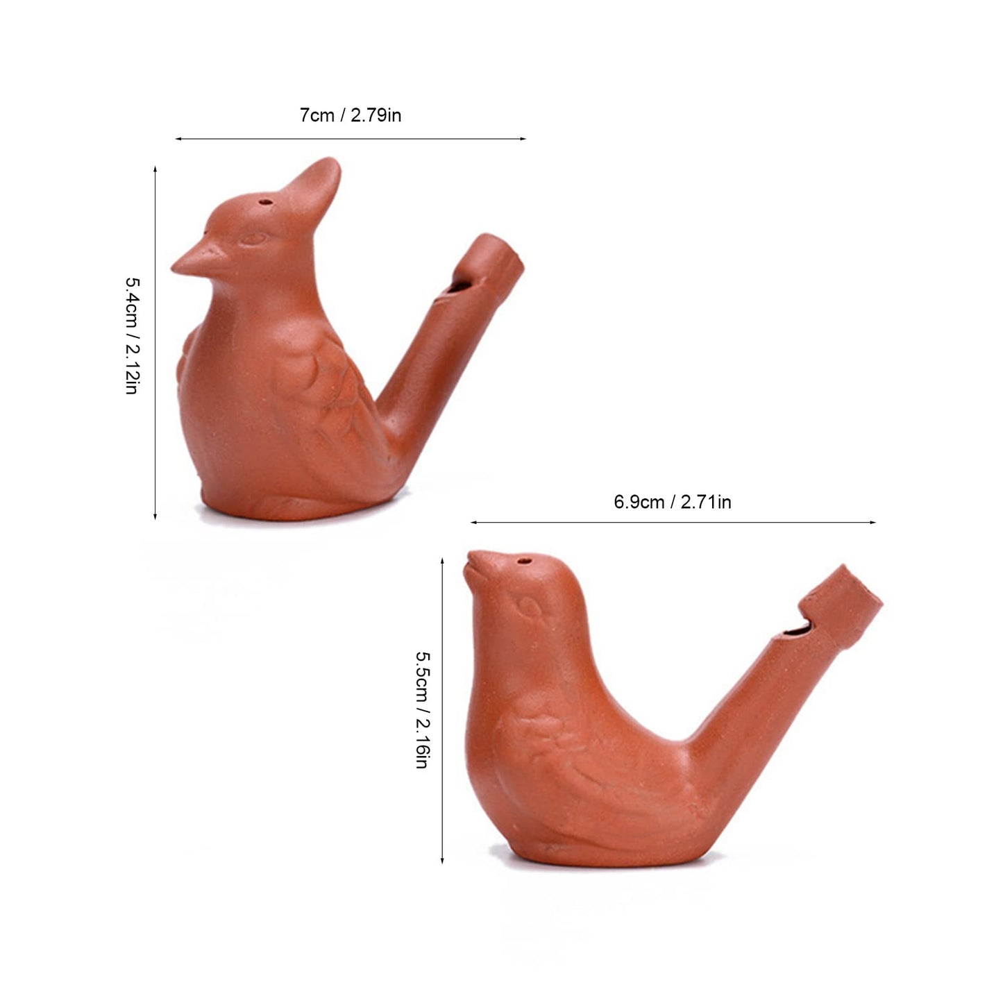 KVMORZE 2Pcs Bird Water Whistles, Funny Ceramic Water Whistles, Warbler Bird Whistles Noise Makers, Purple Clay Pottery Waterfow