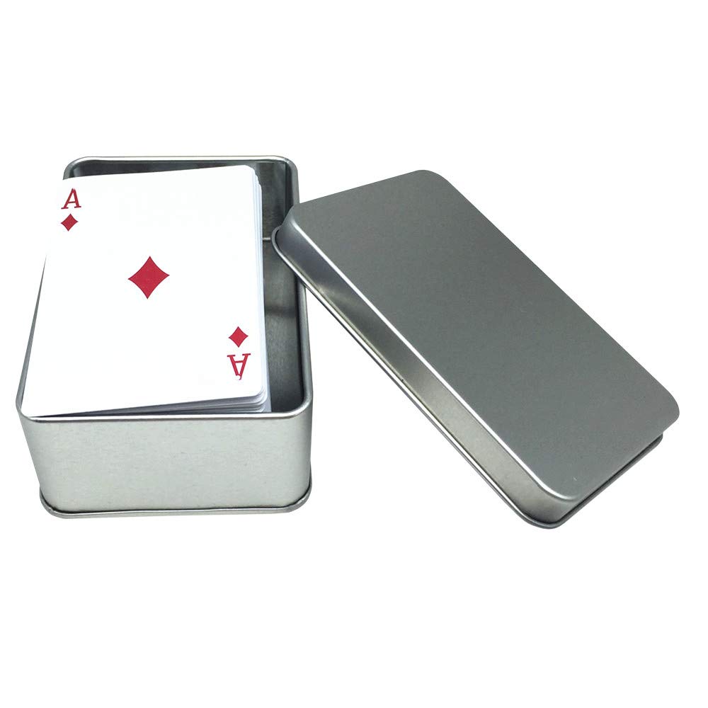 Vsone Plastic Braille Playing Cards, 54 Premium Plastic Cards, Full-Color Printing, Packed In Metal Case, Size 87 Mm X 58 Mm, All Ages
