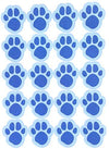 Sahm Blue Paw Print Stickers - 120 Dog Cat Animal Paws 1 Inch Small For Boy Or Girl - Great For Birthday Party Favors - Clues -