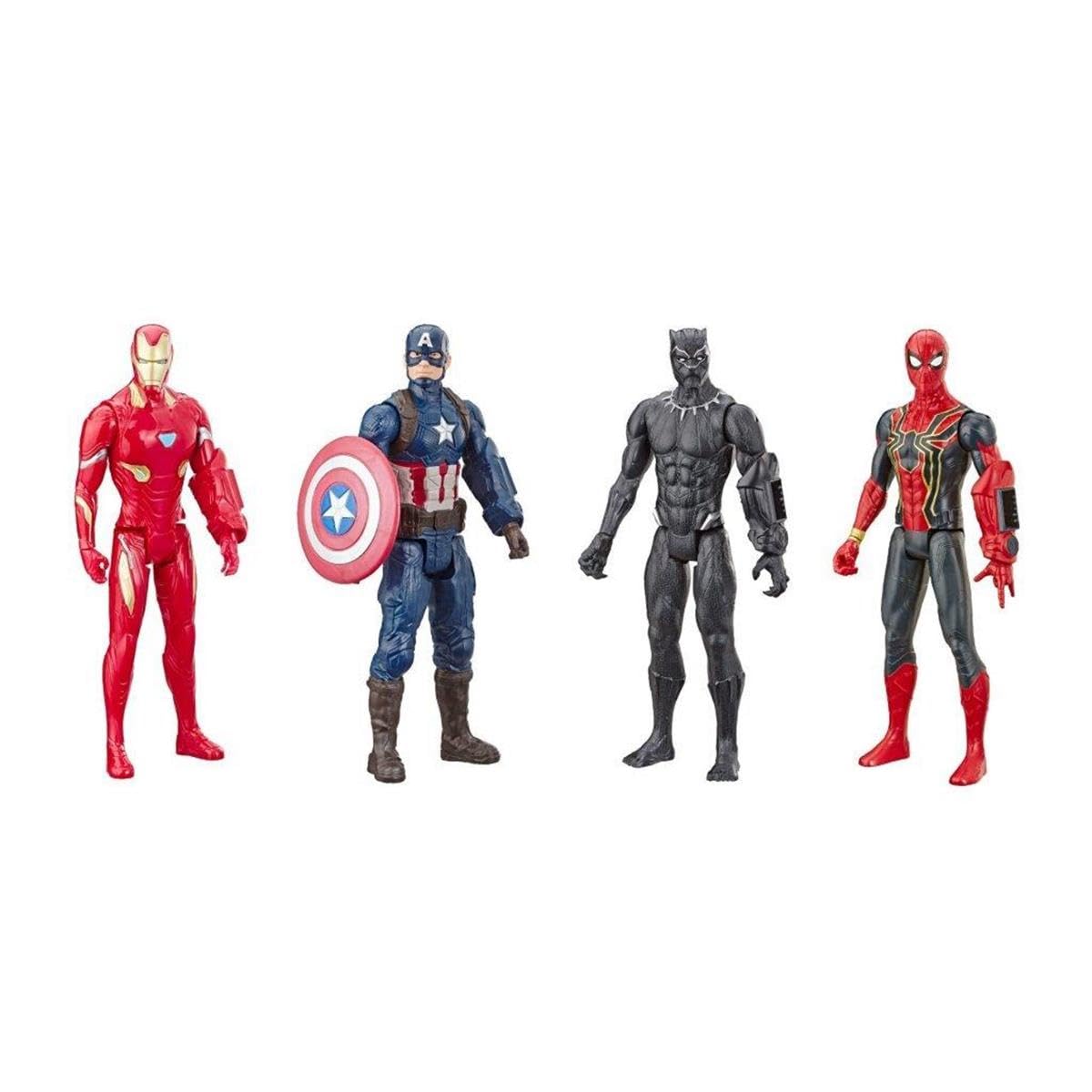 Avengers Marvel Endgame Titan Hero Series 12' Action Figures Captain America, Iron Spider, Black Panther, And Iron Man (4 Action Figures)