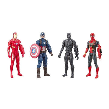 Avengers Marvel Endgame Titan Hero Series 12' Action Figures Captain America, Iron Spider, Black Panther, And Iron Man (4 Action Figures)