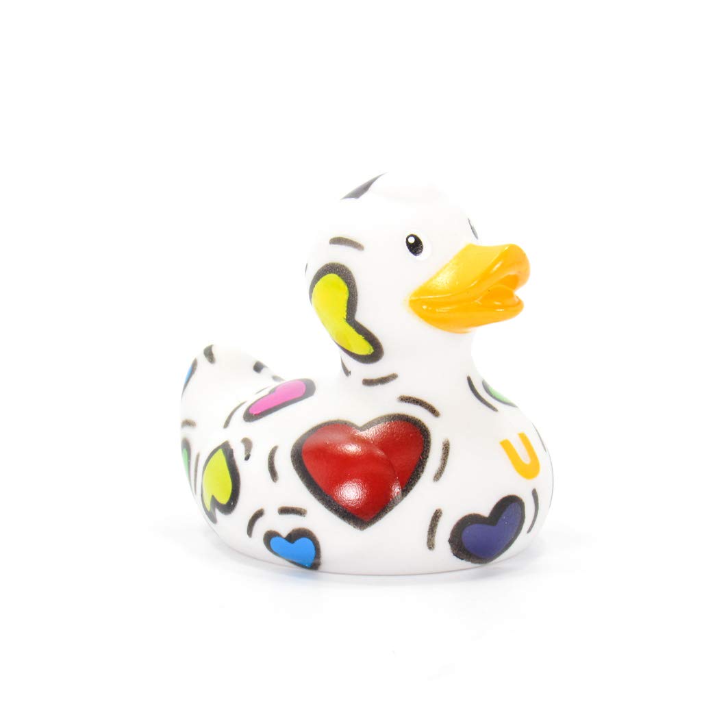 Pop Heart (Mini) Rubber Duck By Bud Ducks | Elegant Gift Ready Packaging - 'Living In A Bubble Of Love!' | Child Safe | Collectable
