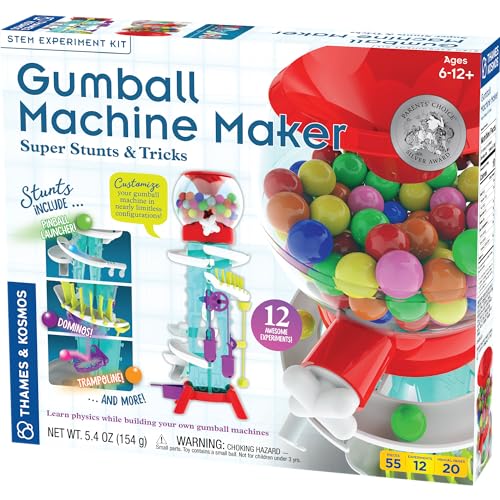 Thames & Kosmos Gumball Machine Maker Lab - Build Machines With Physics & Engineering Lessons | 12 Experiments | Make Your Own Gumball Machines | Includes Gumballs | Award Winner